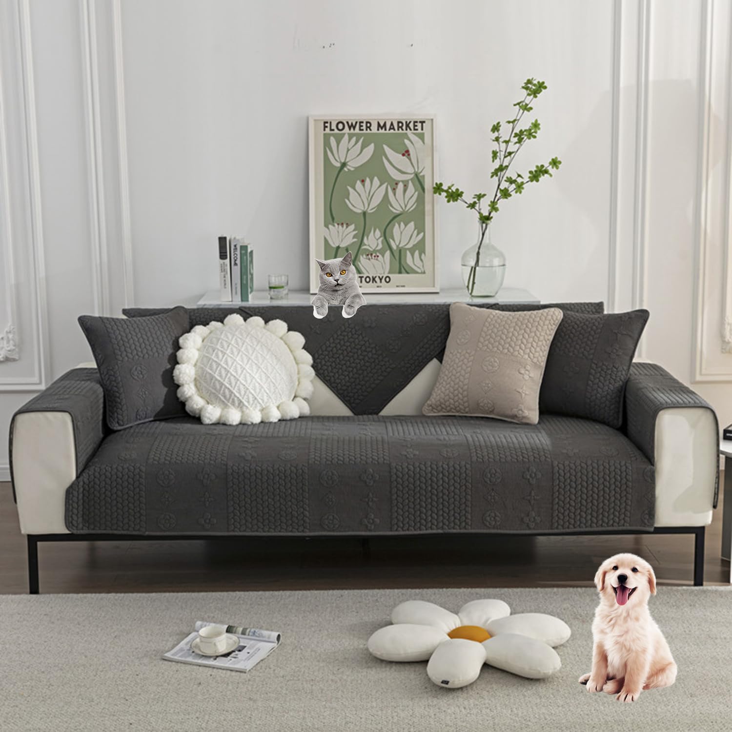 Housse de canapé inclinable velours pour rénover votre salon cocooning