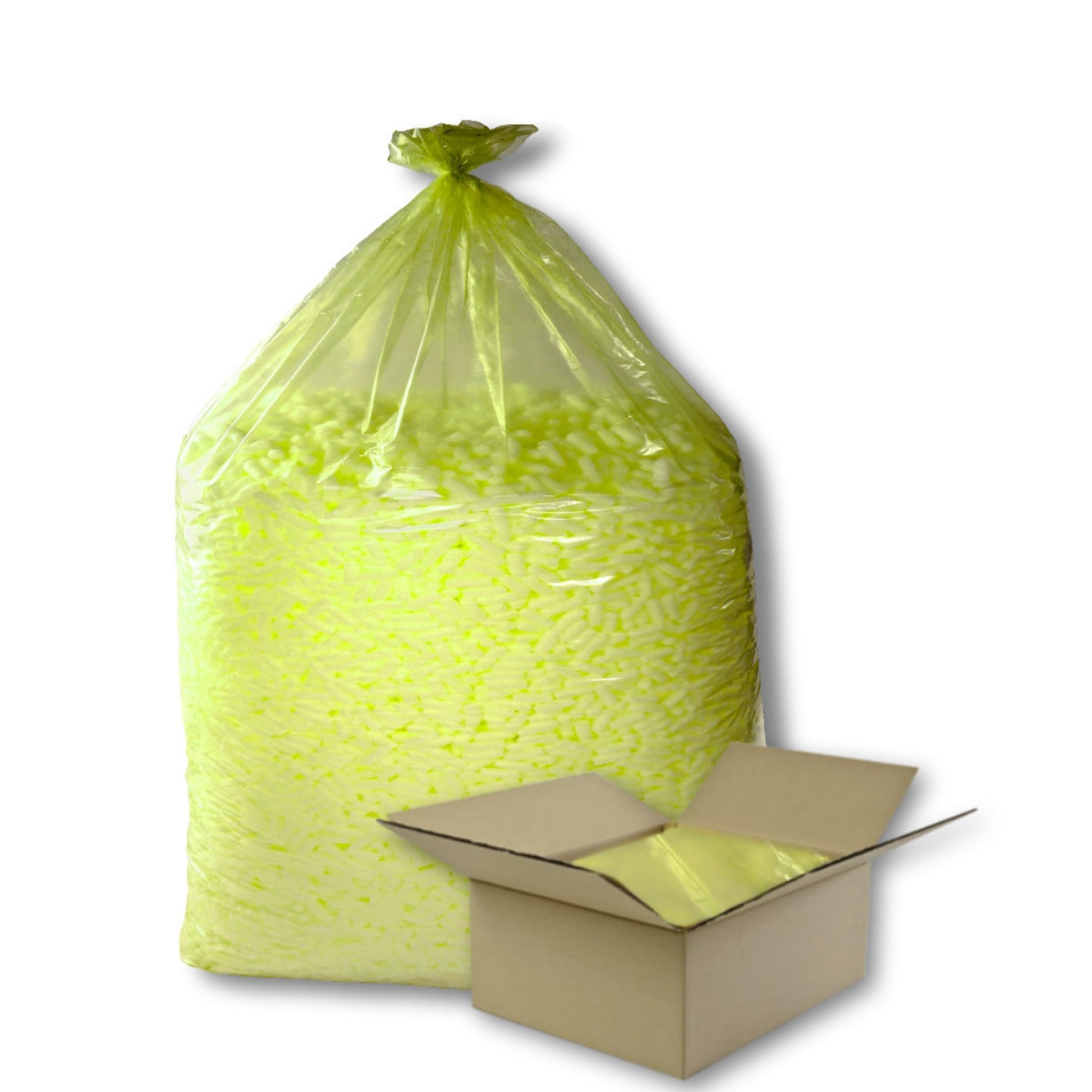 dm-folien Gelbe Müllsäcke 240 Liter I 200 Stück I 630 x 520 x 1500 mm I Große Abfallbeutel für Entsorgung von Styropor & Folienabfälle I Reißfeste Müllbeutel mit Seitenfalte I Foliensäcke 24 my