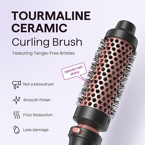 Miniatura 7 de Wavytalk Juego de rizadores 5 en 1, rizador múltiple, juego de varita rizadora con cepillo térmico y 4 varitas rizadoras de cerámica intercambiables