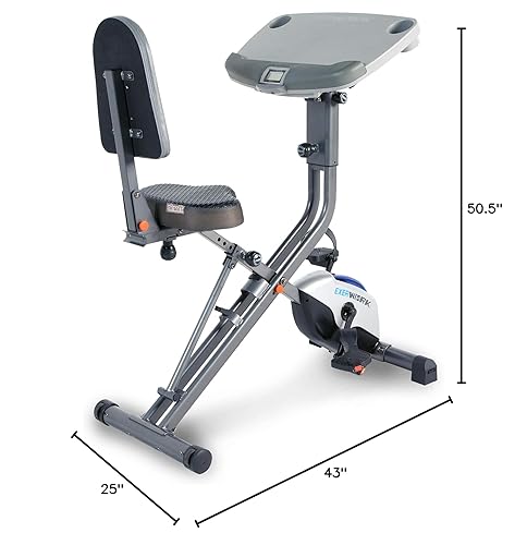 Miniatura 10 de EXERPEUTIC EXERWORK 2000i - Bicicleta de escritorio plegable Bluetooth con 24 programas de entrenamiento y aplicación gratuita