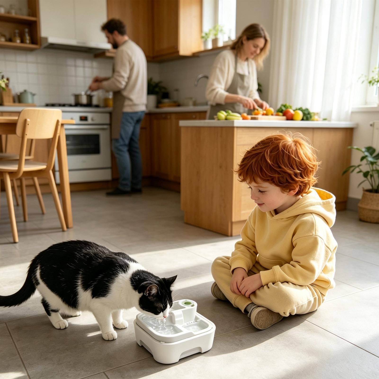 Fuente de agua silenciosa automática para gatos de gran capacidad para