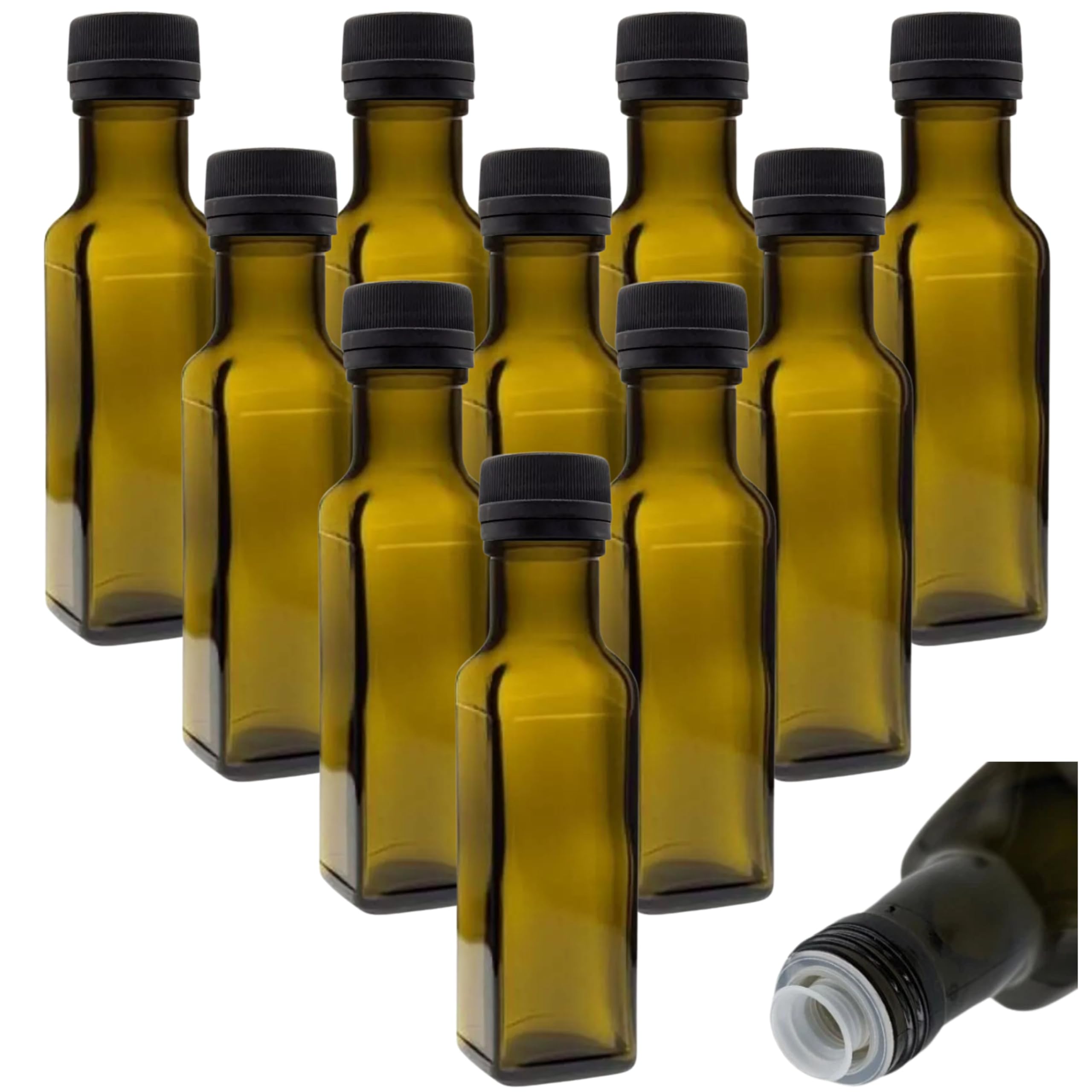 Petites bouteilles d'huile 100 ml avec bec verseur anti-goutte mikken pour dosage précis