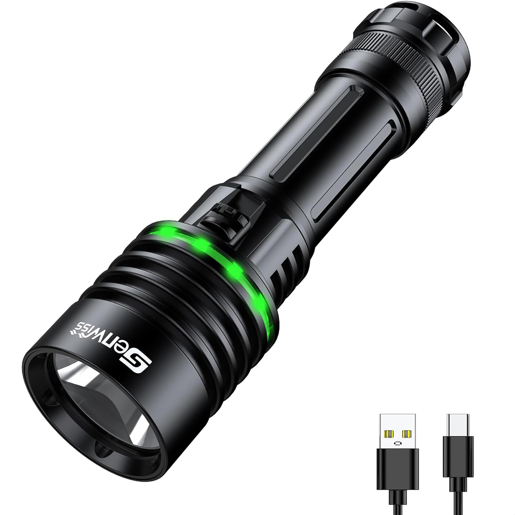 Genwiss Dive Light, 2000 Lumen Underwater Flashlight, IPX8 Waterproof Scuba Diving Light, Professional Diving Flashlight, Snorkeling Light Scuba