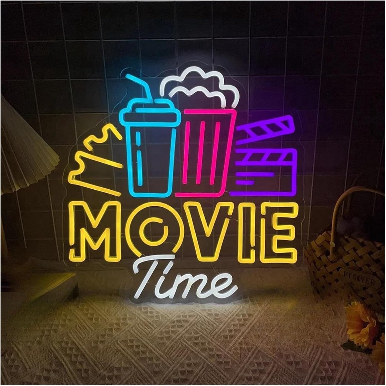 Zynther Neon lamp Neon Sign Lights for Movie, Wall Art Decor, Led for Cinema, for Room(55cmx55cm)