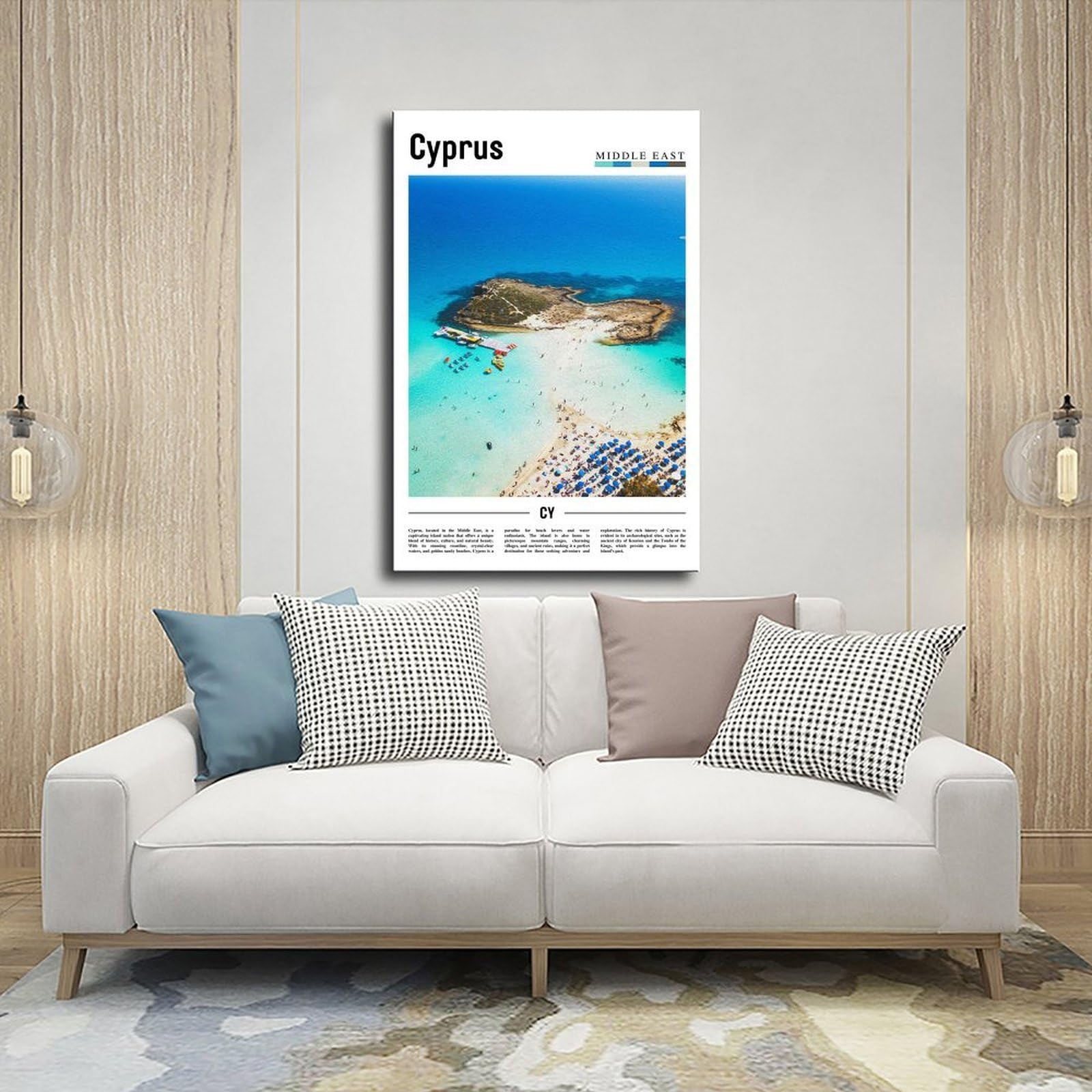 NEOHI Cypr Bliski Wschód plakat podróżny słynnej azjatyckiej scenerii miasta płótno sztuka ścienna plakaty i wydruki pokój estetyczna sypialnia biuro dekoracja 12 x 18 cali (30 x 45 cm)