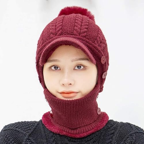 Vista 62 de HUAMULAN Gorro de invierno de una pieza para mujer, pasamontañas de forro polar, pasamontañas, máscara facial, bufanda, orejeras, esquí, nieve