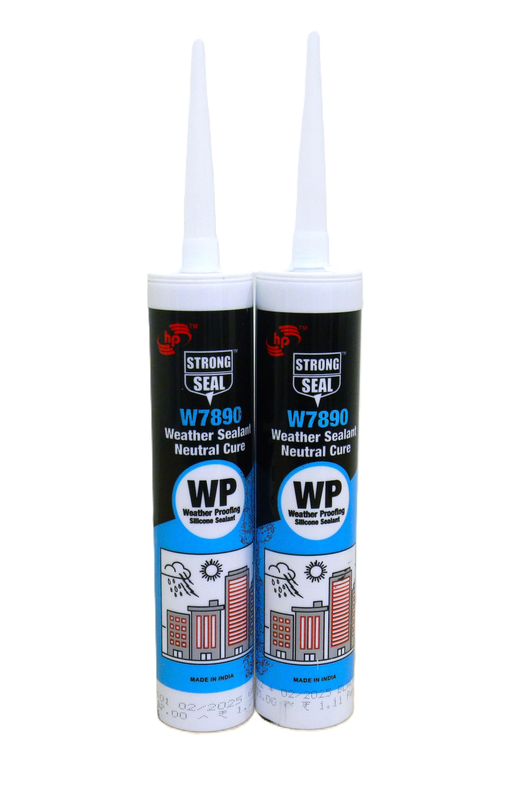 HP Strong Seal W7890 Weatherproof Silicone Sealant – Neutral Cure Facade & Expansion Joint Sealant for Concrete, Masonry, Curtain Walls & Windows (300 ml) (Pack of 2) (Black)-image-1