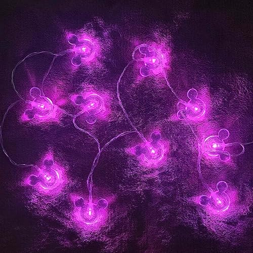 Miniatura 6 de Lámpara romántica decorativa de 5.4 ft 10 LEDs de dibujos animados de animales de ratón, luz romántica para el hogar, interior, dormitorio, fiesta,