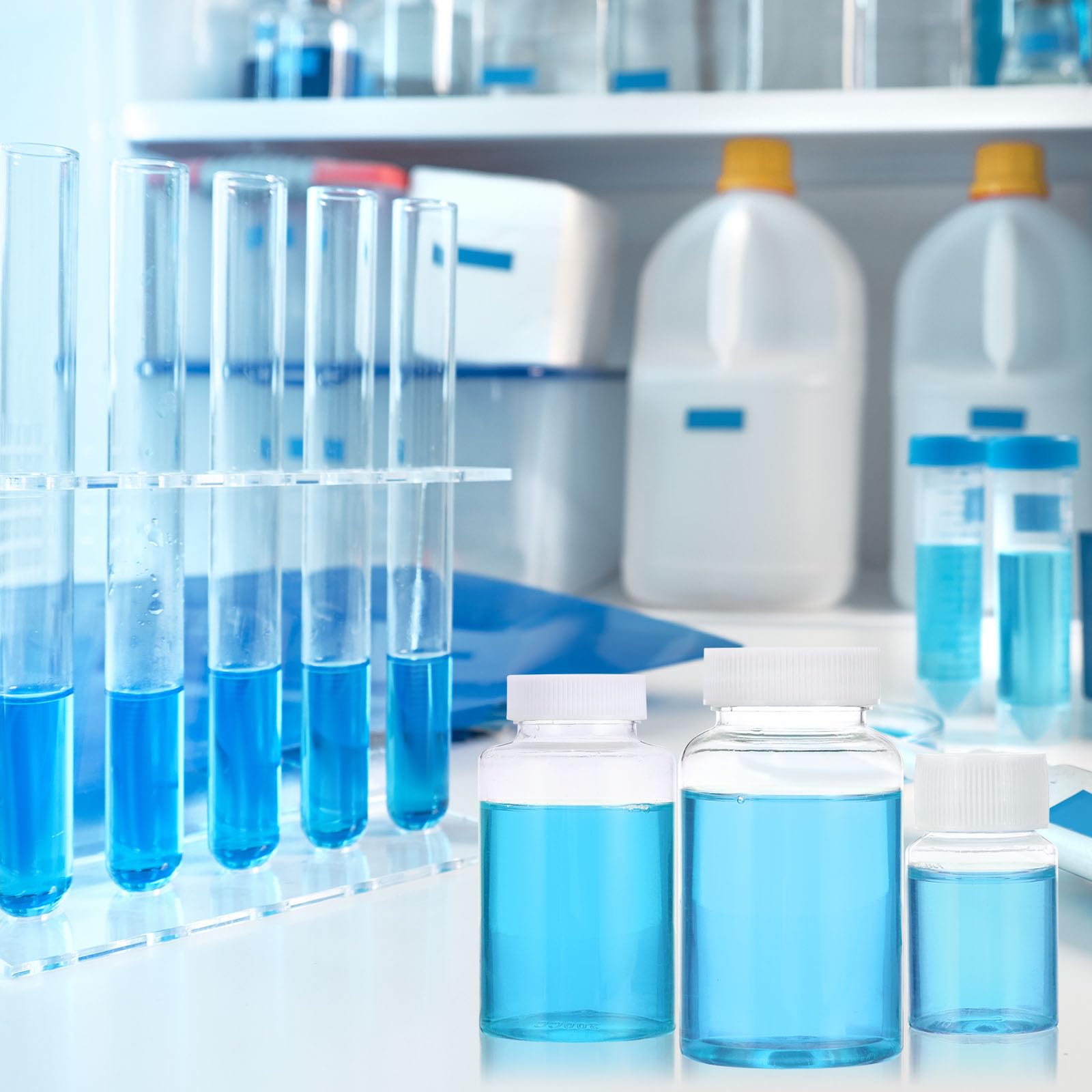 PATIKIL 10pz 300ml Bottiglie per Reagenti, Bottiglie Tonde a Bocca Larga con Tappo Vite per Conservazione Acqua Laboratorio Reagenti Liquidi Campioni Solidi, Trasparenti