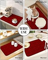 Vista 24 de Thanksgiving Fall Dish Drying Mat for Kitchen Counter, Absorbent Quick Dry Dish Dry Placemats, Countertop Dishes Drainer Mats Drying Pad Non Slip