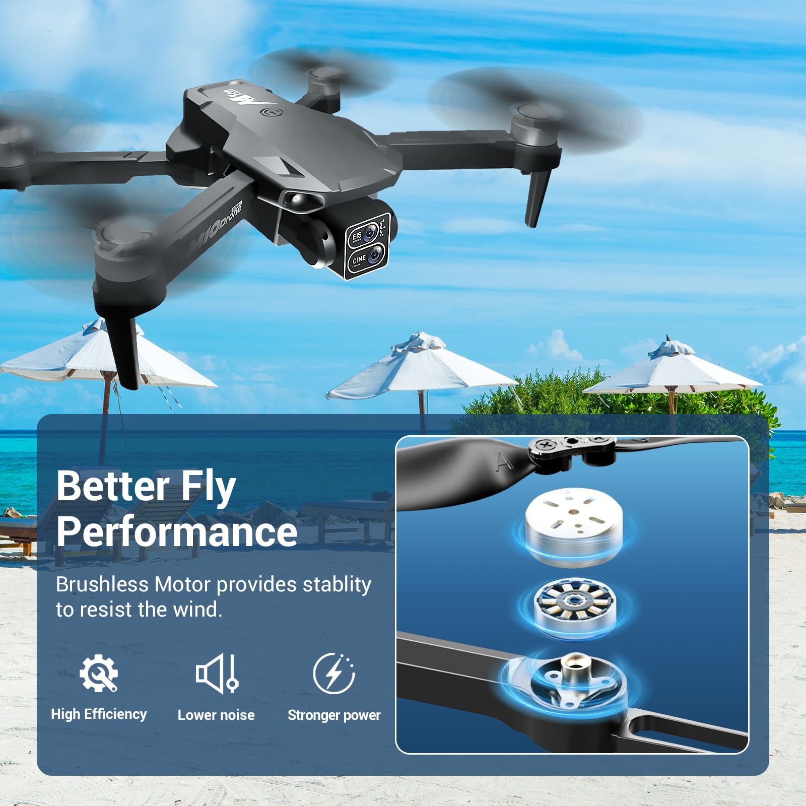 Drone com câmera 2K motor sem escovas mini drone flip 3D FPV RC