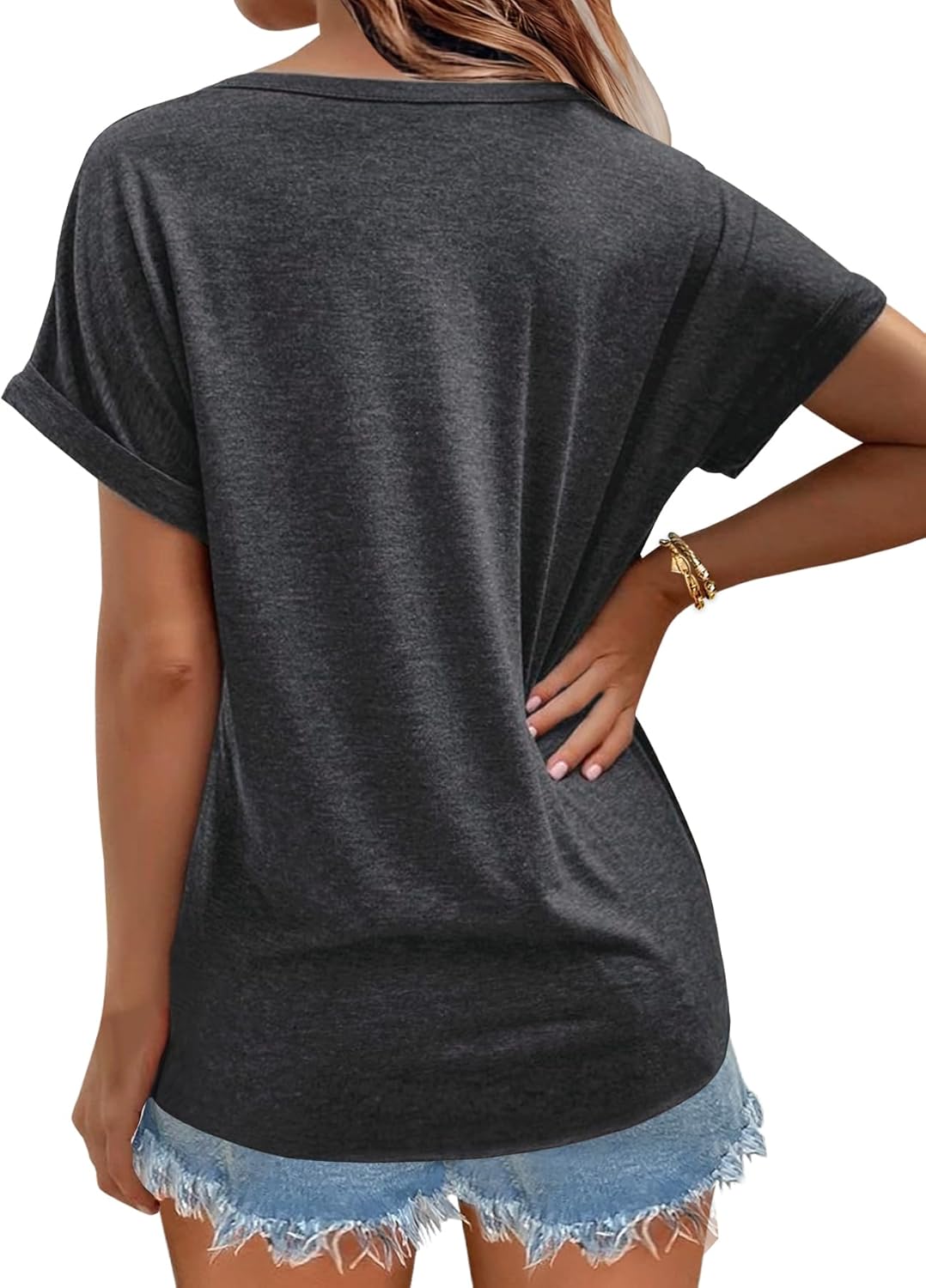 Women's Floral T-Shirts V-Neck Dandelion Sun Flower Graphic Casual Tee Boho Tops Cute Wildflowers Shirts - Image 2