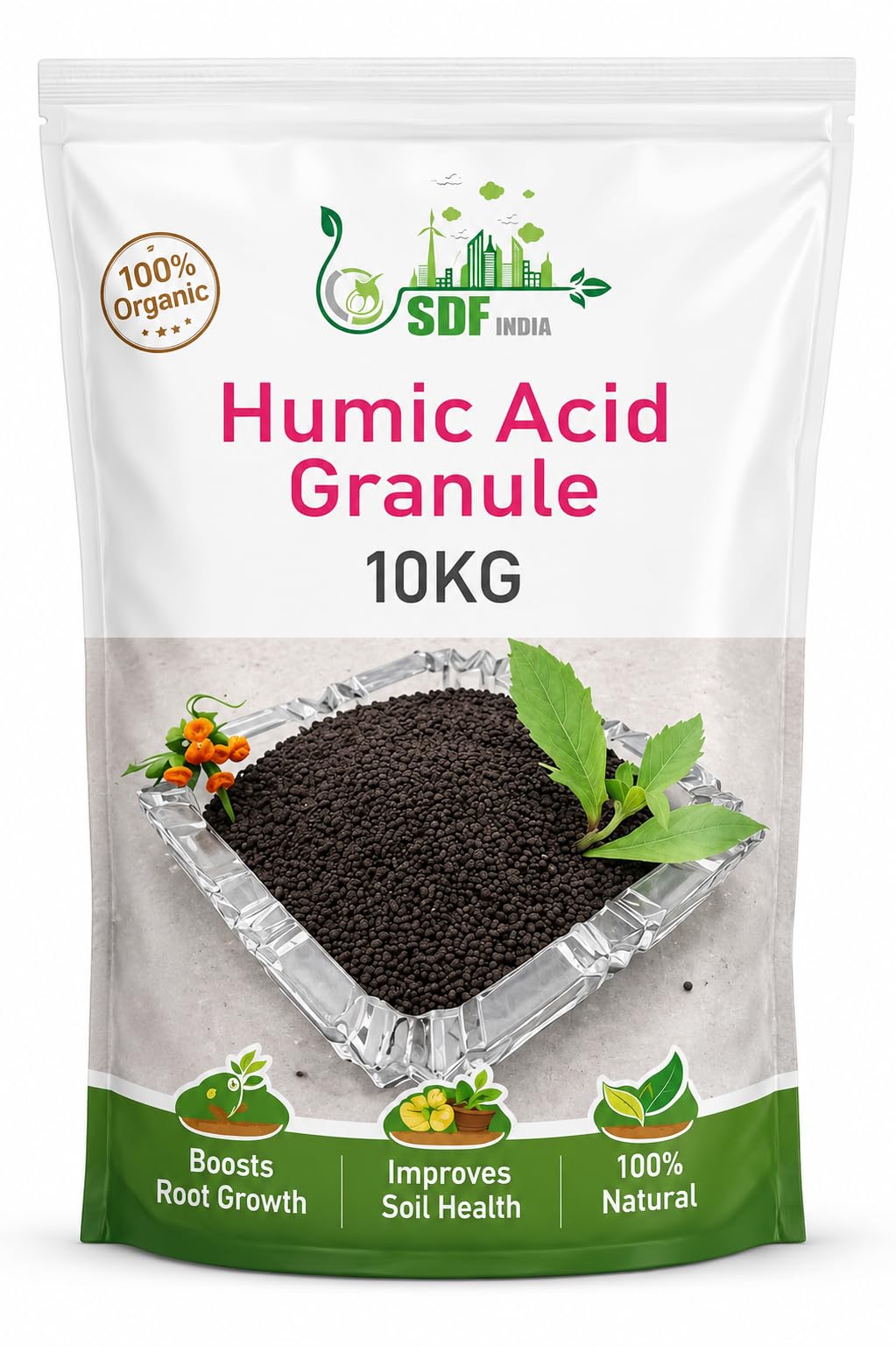 SDF INDIA Humic Acid Granule, 10 KG, 100% Organic Soil Conditioner, Boosts Root Growth, Improves Soil Health-image-22