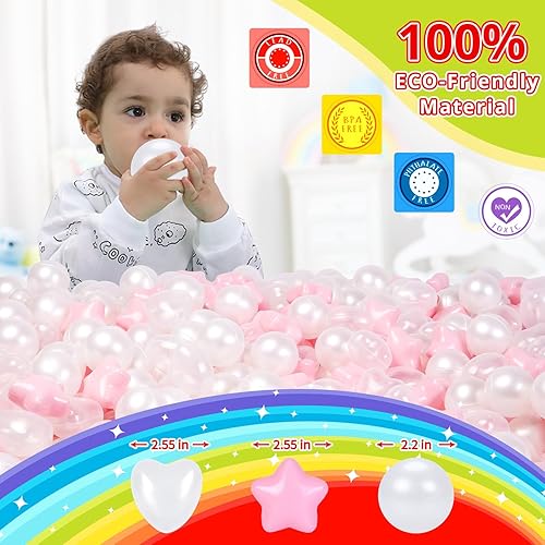 Miniatura 273 de STARBOLO Pelotas de estrella para niños pequeños, 100 unidades, estrellas de 2.55 pulgadas, sin ftalatos, sin BPA, no tóxicas, a prueba