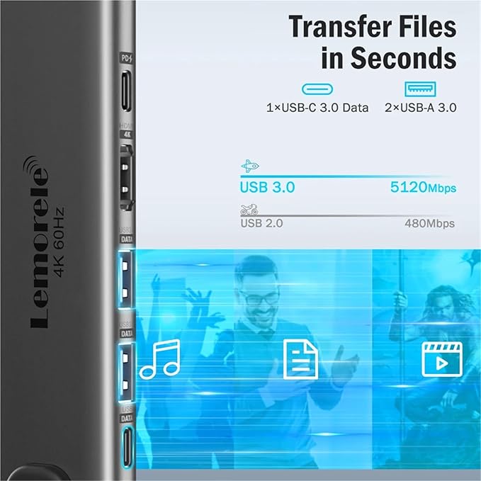 Hub USB C 6 en 1 TC44 con HDMI 4K, RJ45 y Carga 100W miniatura 4