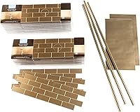 Vista 9 de Azulejos adhesivos de Aspect para salpicadero, de metal mate, diseño de tipo metro, para cocina y baño, Plateado