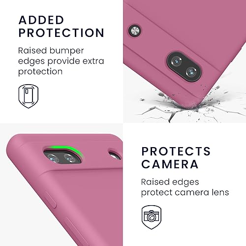 Miniatura 3 de kwmobile Funda compatible con Google Pixel 6a - Funda de silicona TPU con acabado suave - Rosa oscuro