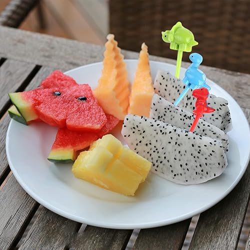 Miniatura 2 de 6 palillos de comida de animales para niños, divertidas púas Bento, lindos palillos de dientes de alimentos de frutas de dibujos animados, cajas