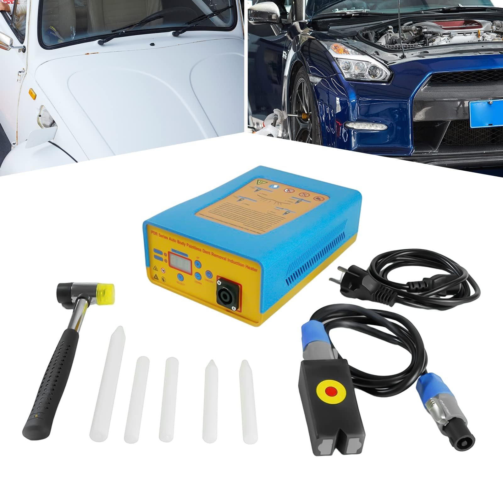 Kit riscaldatore a induzione portatile per riparazione ammaccature senza vernice, strumento professionale per carrozzeria con hot box, sistema di rimozione ammaccature per auto