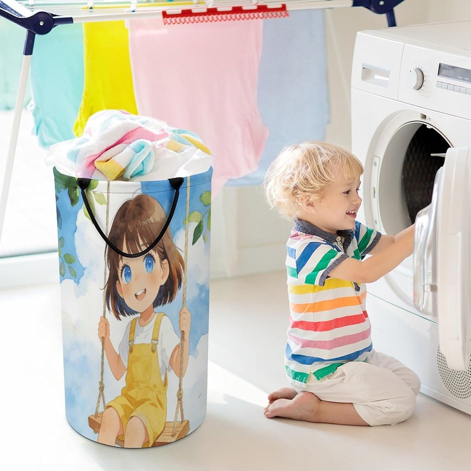 Olive Laundry Hamper Fashion Dirty Laundry Hamper Portable Laundry Hampers with Handles Lightweight Large Clothes Storage Basket for Bedroom Bathroom