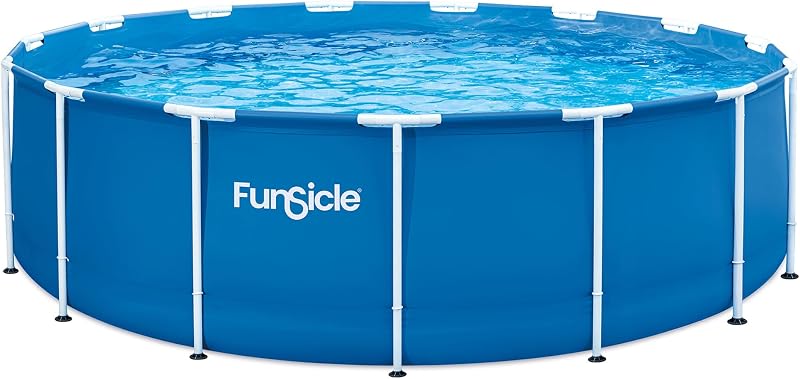 Funsicle Activity 15' x 48" Round Above Ground Swimming Pool | Activity Swimming Pool for Family Fun, Includes Repair Patch for Quick Fixes
