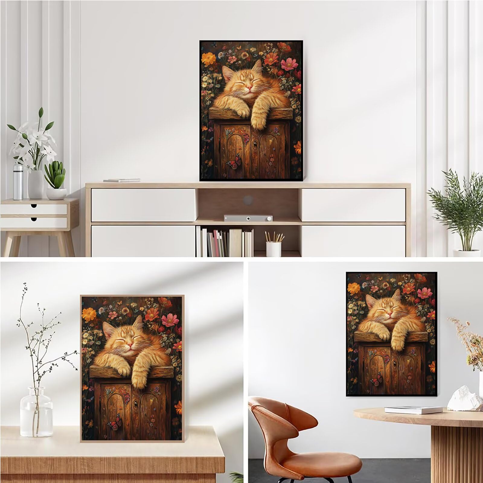 Diamond Painting Kit Completo, Diamond Painting Gatto, 5D Quadrato Pittura Diamante Kit Manualidades Adultos DIY Diamantini Crystal Art Disegni Ricamo Punto Croce Artigianale, 60x90cm Fiori j0-621