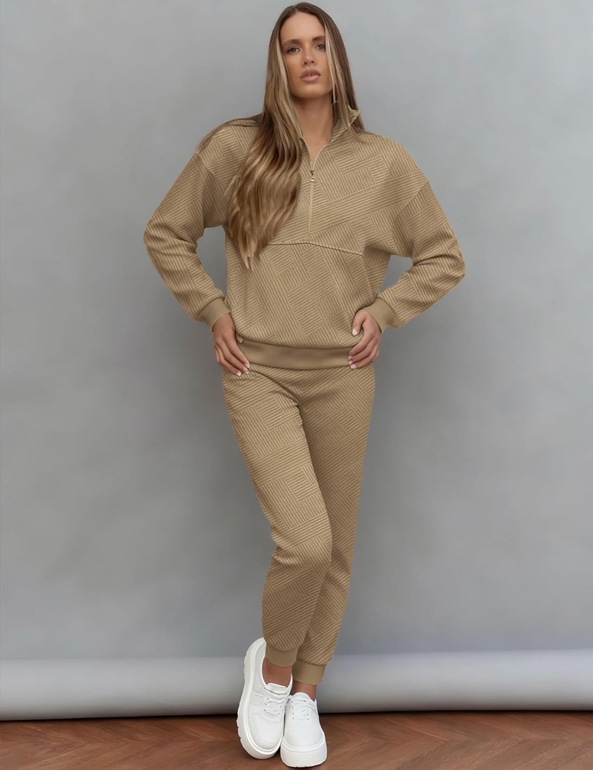 Bealin 2 Piece Sets for Women Sweatsuit Long Sleeve Half Zip Tops and Sweatpants Workout Tracksuit Matching Sets - Image 3