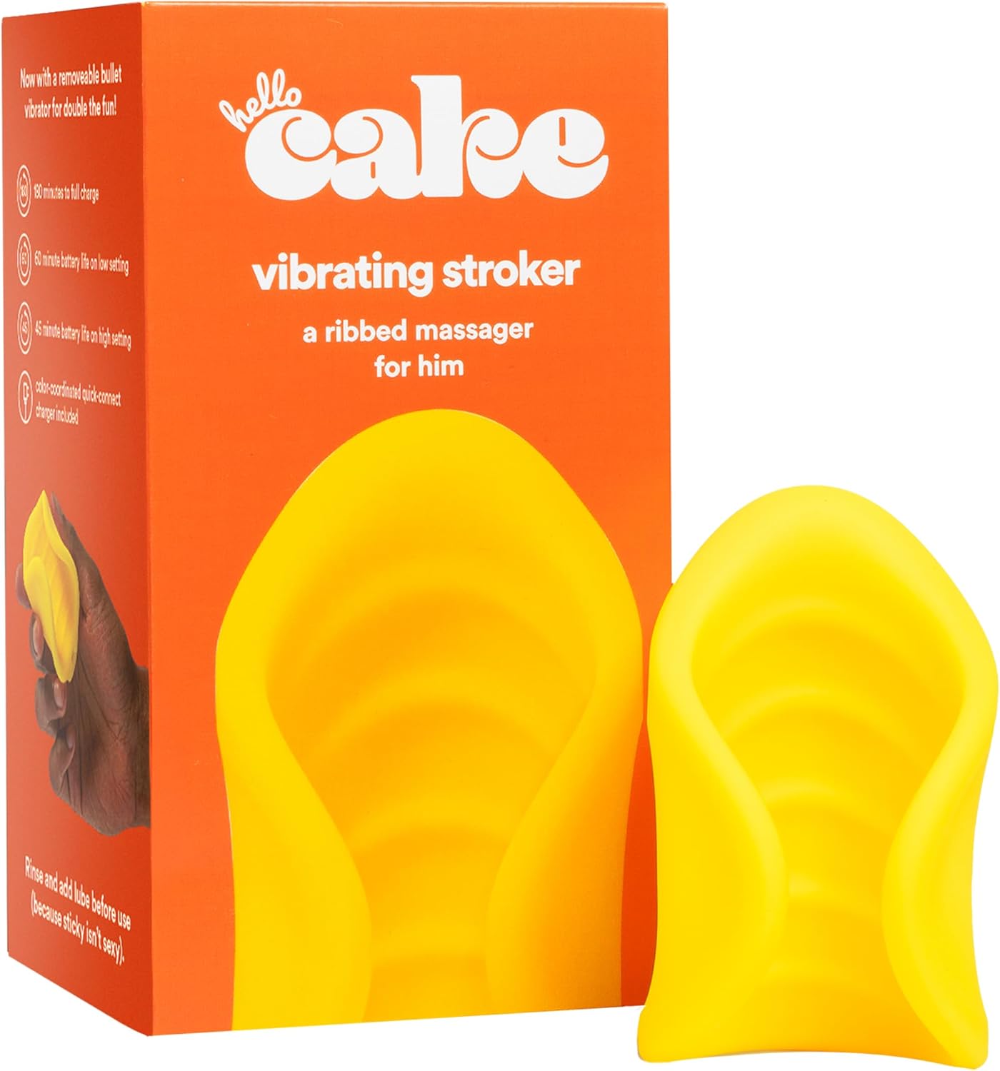 Hello Cake Spin Stroker - Spinning & Vibrating Male Masturbation Stoker - Beaded Textured Head - Waterproof & Rechargeable - Easy to Clean - Adult Sex Toy for Men