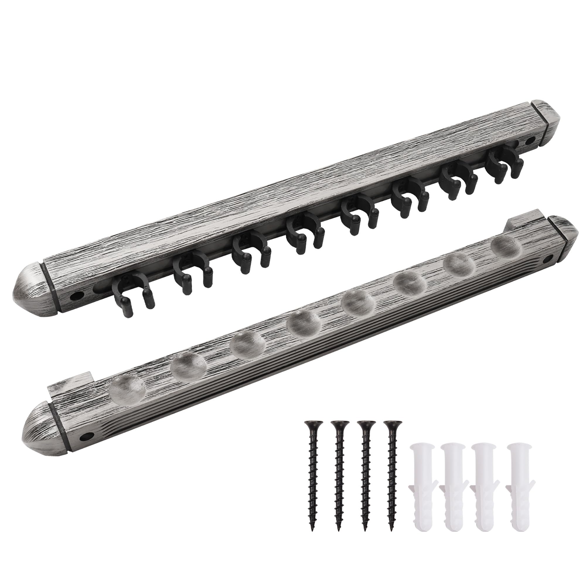 GSE Games & Sports Expert 2-Piece 6/8/12 Billiard Pool Cue Rack Wall Mounted Holders, Billiard Cue Sticks Wall Rack Set