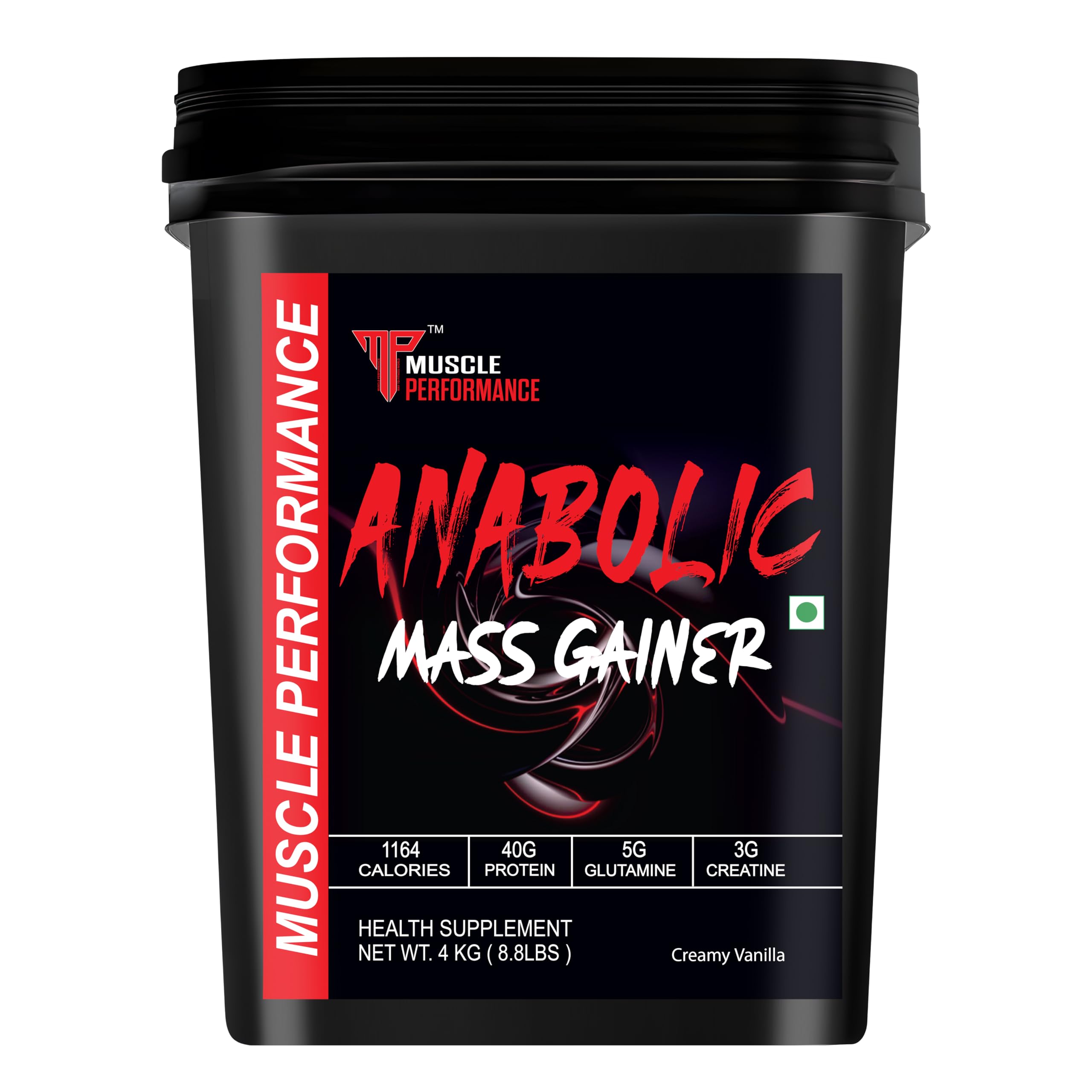 Muscle Performance Anabolic Mass Gainer, 4kg, Creamy Vanilla - Image 1