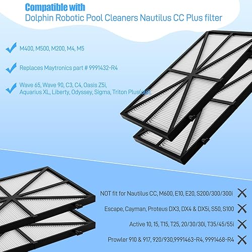 Miniatura 7 de Funmit Filtro de cartucho ultrafino de repuesto para Dolphin Nautilus CC Plus, M200  M400  M500 piezas robóticas para limpiadores de piscinas,