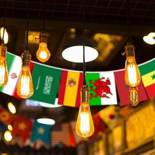 Miniatura 6 de Lixure World Cup 2022 Banderines de bandera de 8 x 12 pulgadas banderines de bandera de 32 países de 39 pies394ft bandera de la Copa del Mundo 2022