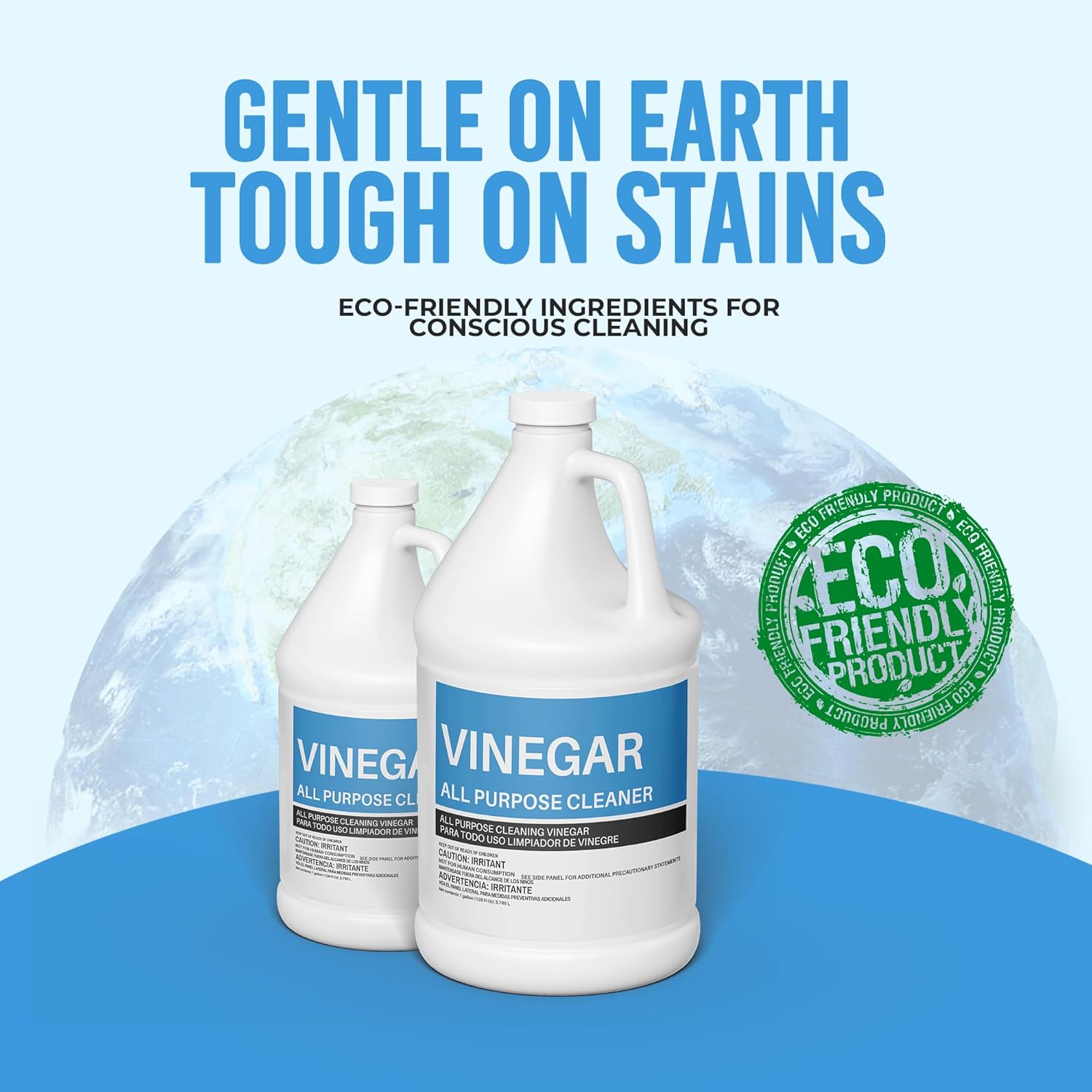 (4 Gallons) - Distilled White Cleaning Vinegar 6% Acidity - Multi-Purpose Household Surface Cleaner, Safe for Laundry