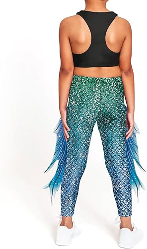 Miniatura 3 de Mermaid Leggings for Girls Fish Scale Printing Yoga Pants Halloween Costume Tights Mermaid Birthday Outfit
