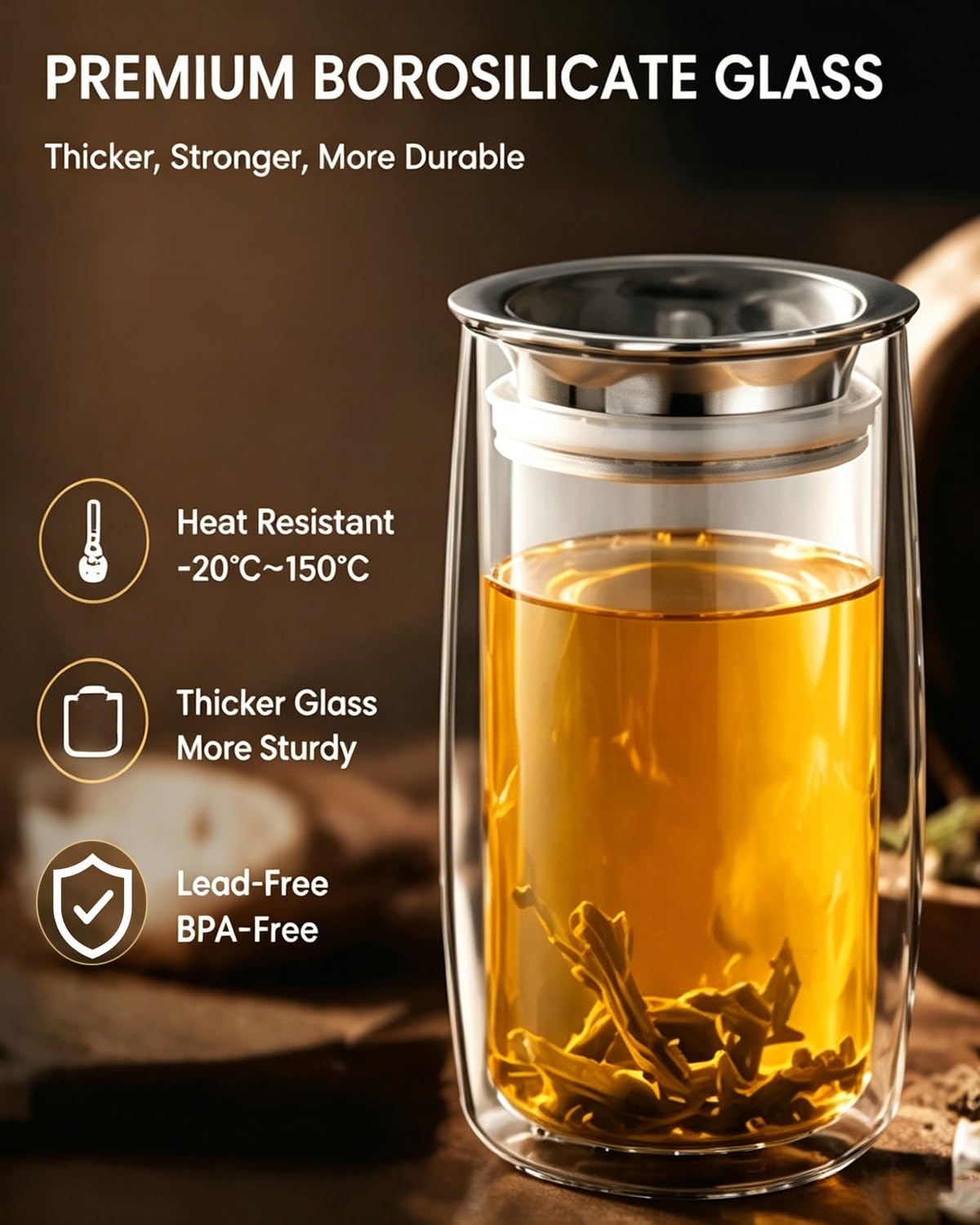Taza Con Filtro Para Infusiones, Taza Con Tapa Para Infusiones, Para Té De Hojas Sueltas, Regalo Para Amantes Del Té (400 Ml/13,53 Onzas Líquidas)
