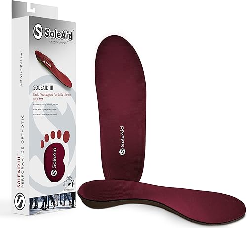 SoleAid Plantillas III Performance - Soporte de arco rígido y flexible, cómodo inserto ortopédico para zapatos para la vida diaria en tus pies,
