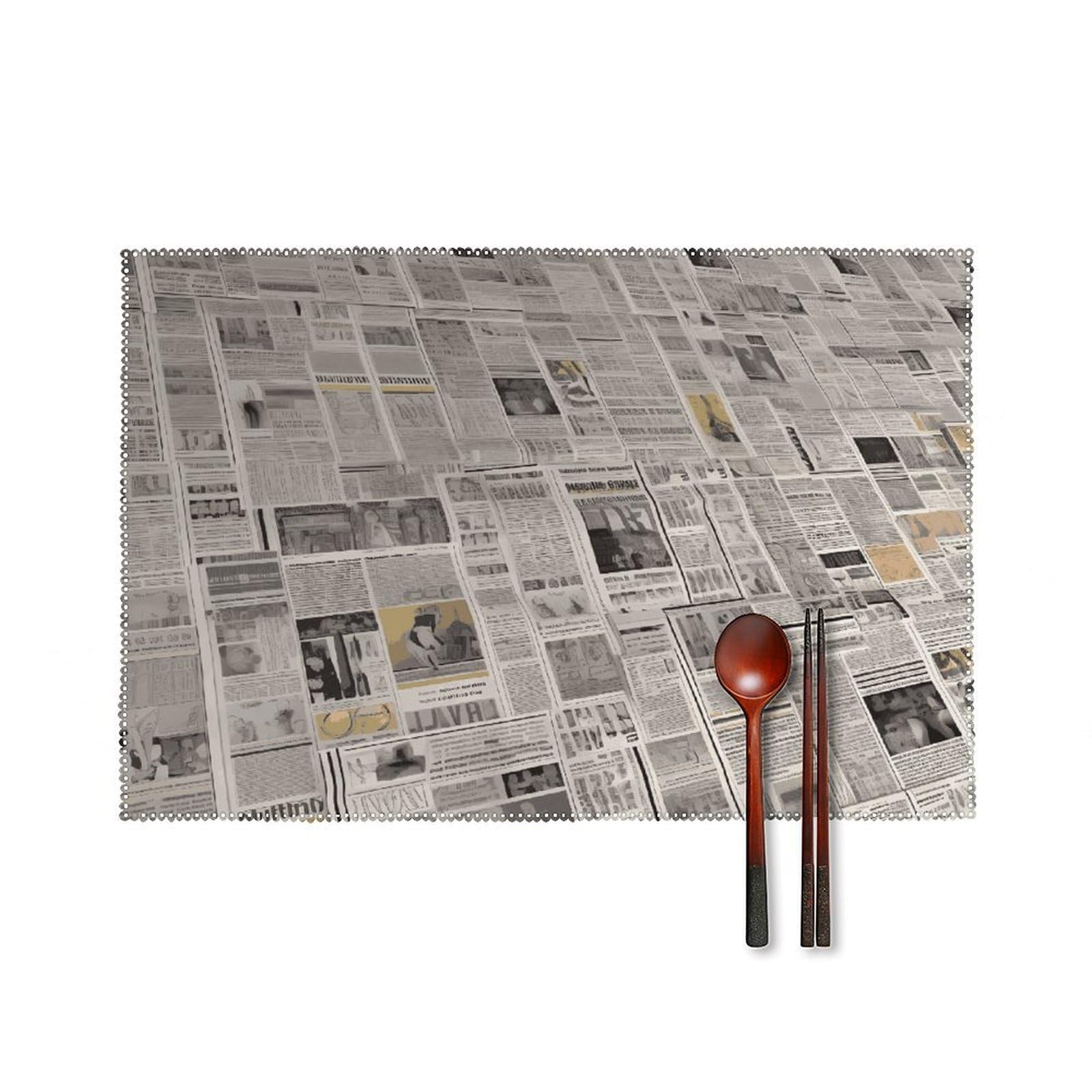 Fekiloot Style Newspaper Placemats Set Of 6,Table Mat