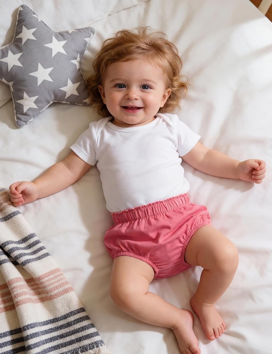 3 Pack Baby Bloomers for Girls Boys Diaper Covers Shorts Elastic Soft Clothes Size 6-24 Months - Image 2