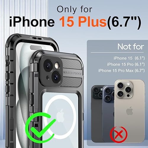 Miniatura 132 de WIFORT Funda impermeable para iPhone 14 Pro - Funda protectora de cuerpo completo de metal resistente, protector de pantalla integrado, IP68 a