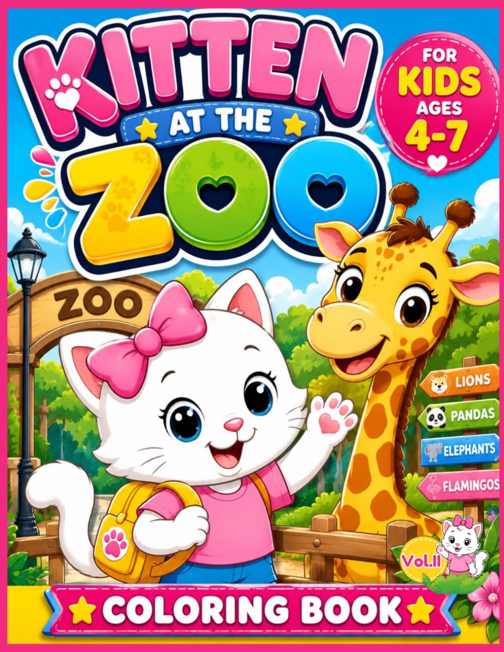 Kitten At The ZOO: Fun and Easy Coloring Adventure for Kids Ages 4–7 (The Adventures of the Little Cat)