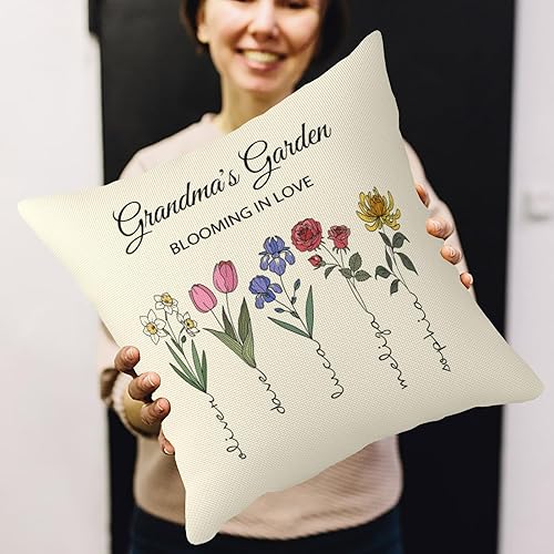 Miniatura 3 de Alienc Funda de almohada personalizada para el día de la madre (inserto de almohada opcional), almohada personalizada para decoración de jardín de