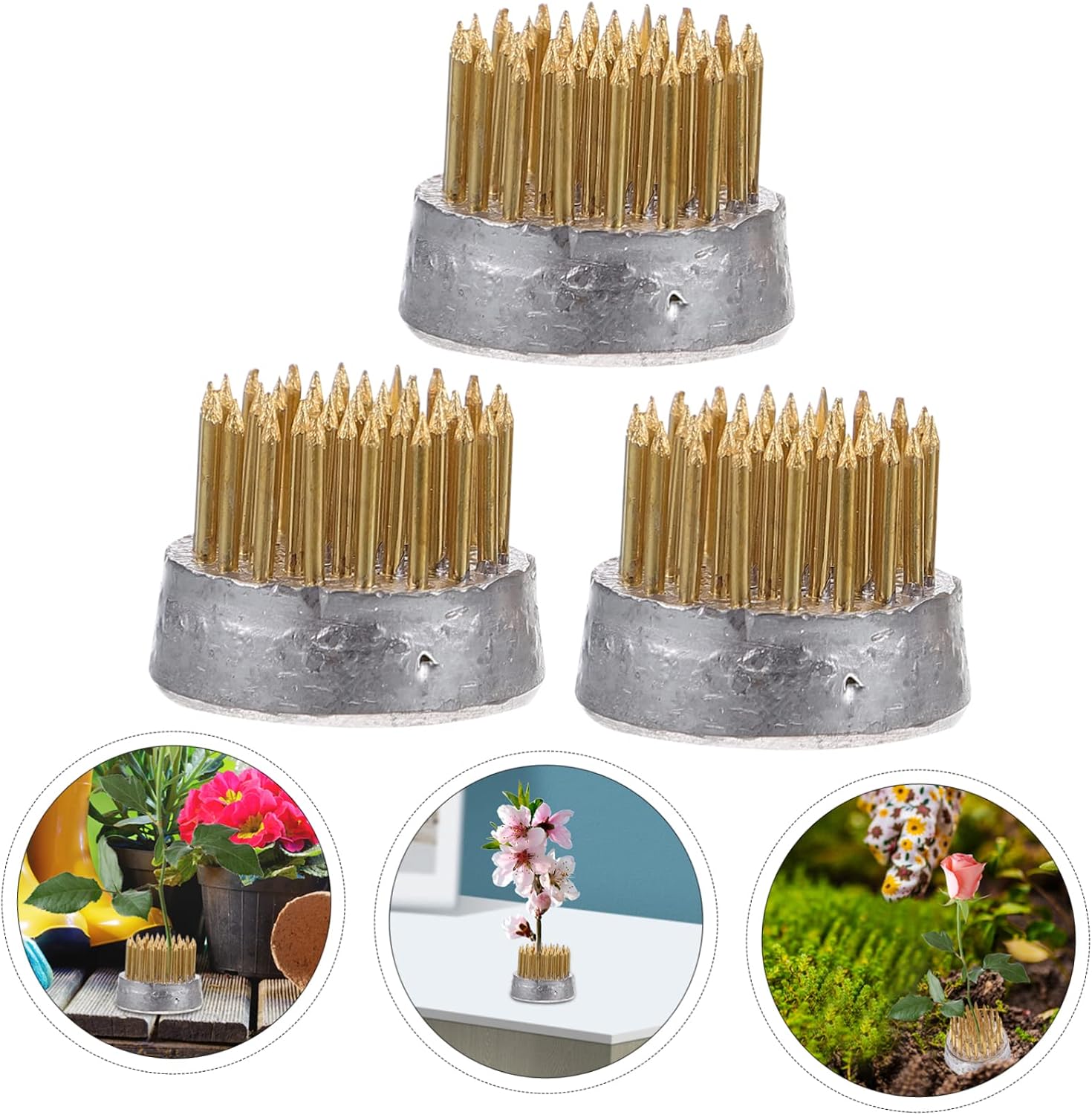 Lurrose 9pcs Round Flower Needle Base Holder for Floral Arranging Frog Tool for Flower Arrangement Easy to Install Plant Fixation for Home Decor and Floral Designs