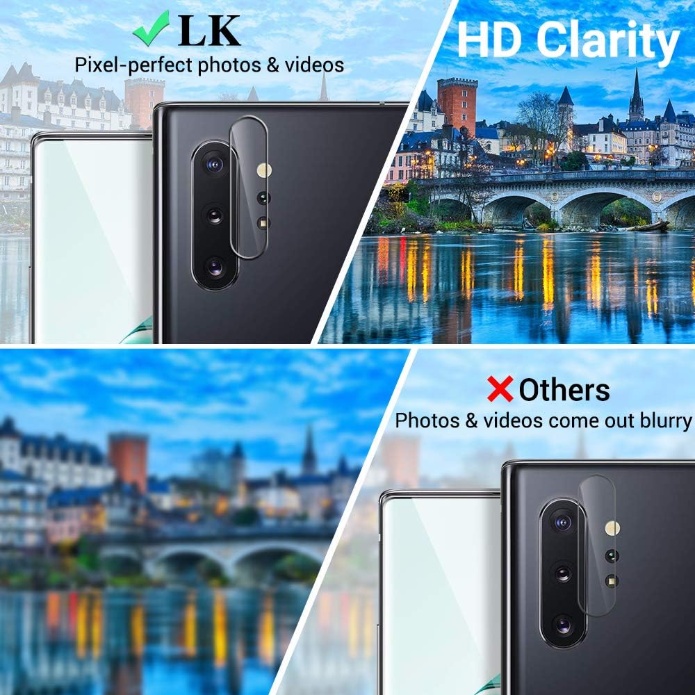 LK 5 Pack 2 Pack Screen Protector + 3 Pack Camera Lens Protector for Samsung Galaxy Note 10 Plus 6.8-inch, Positioning Tool, HD Ultra-Thin, Flexible TPU Film Clear