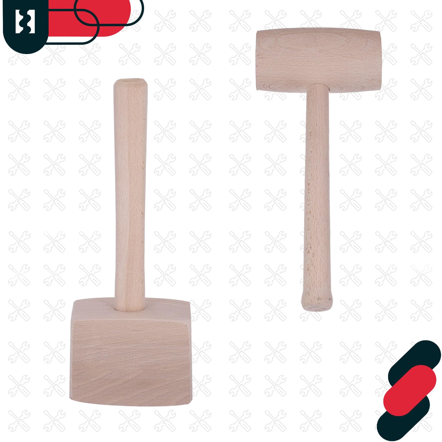 KOTARBAU® Martillo de Madera, Ø 65 mm, Mazo de Madera de Haya, Maza Redonda para Trabajos de Corte, desbaste y Tallado de Madera, Uso en carpintería