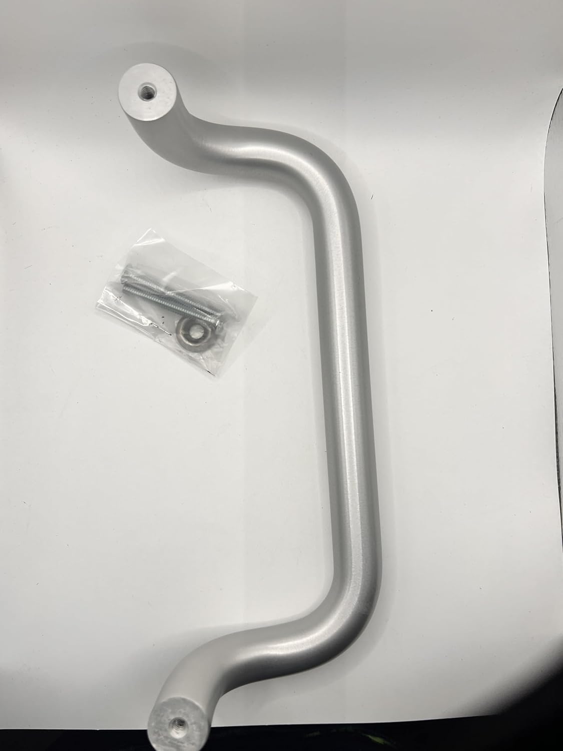 Aluminum 90 Degree Offset Solid Door Pull Clear Anodize 1" Diameter * 10" CTC