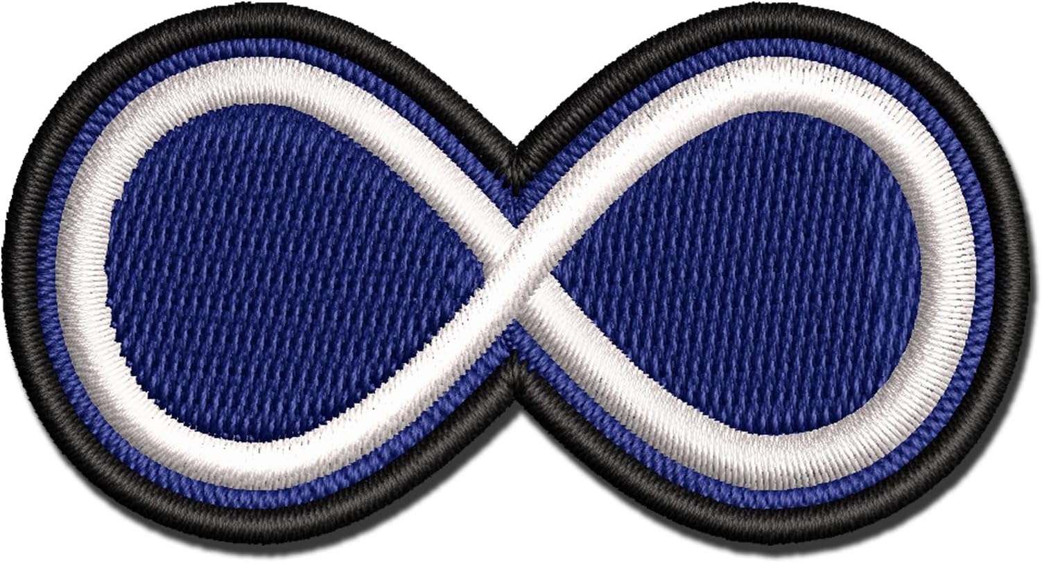 Infinity Symbol Outline Multi-Color Embroidered Iron-On Patch Applique - Small 2.5 Inch