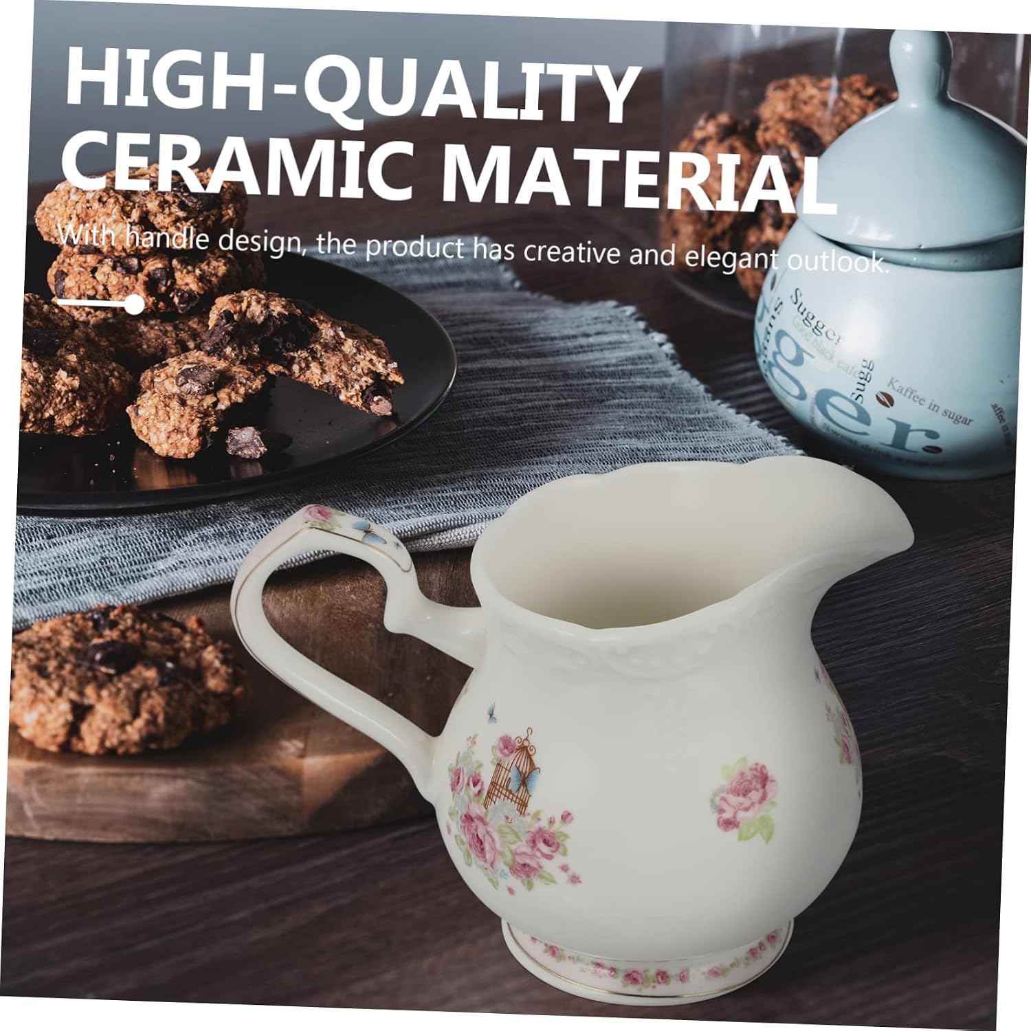 Ceramic Milk Jug for Sauces and Beverages Practical Kitchenware for Home and Restaurant Use and Safe Milk Dispenser Elegant Design