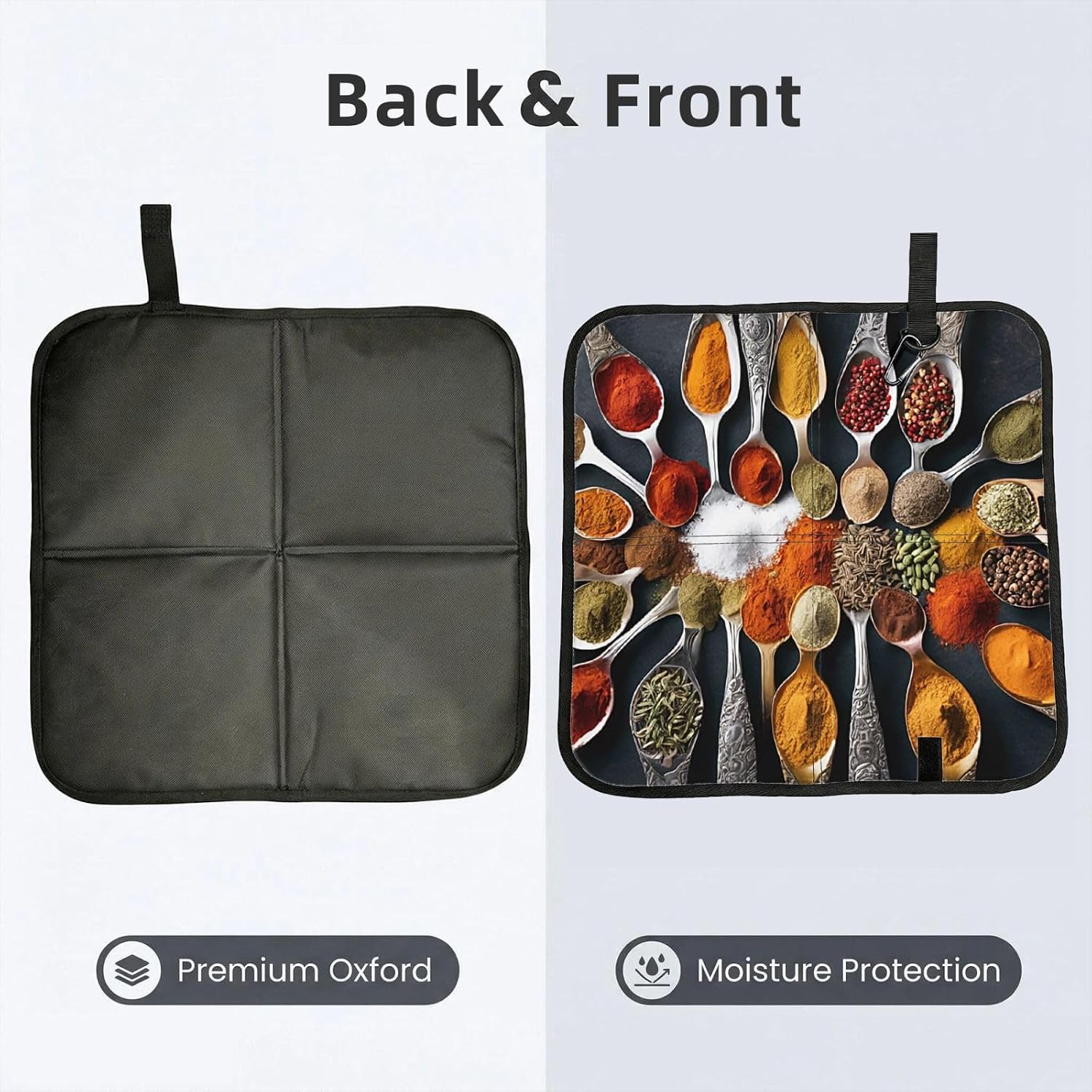 (Spices) Sitting Pad Foldable Seat Cushion Lightweight Camping Seat Mat with Hook for Outdoor Hiking Picnic Camping