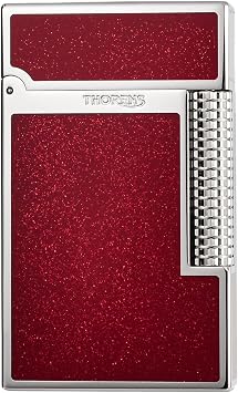 Thorens Solid Brass Pocket Lighter, Scarlet Stardust Fluid Lighter