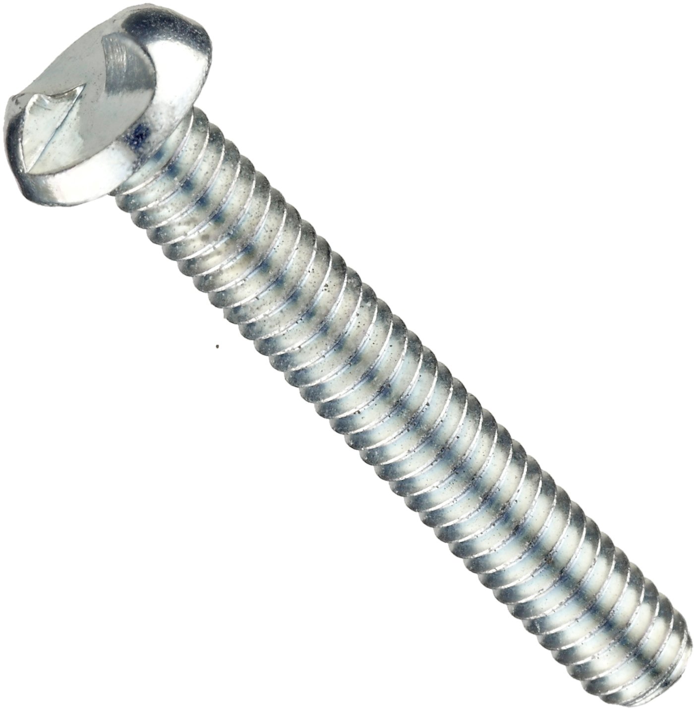 Steel Machine Screw, Zinc Plated Finish, Round Head, One-Way Drive, 3/4" Length, #10-24 Threads, Made in US (Pack of 50)